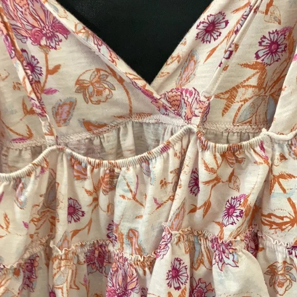 SO pink floral tiered cami boho top M XL or XXL jr - Picture 12 of 17